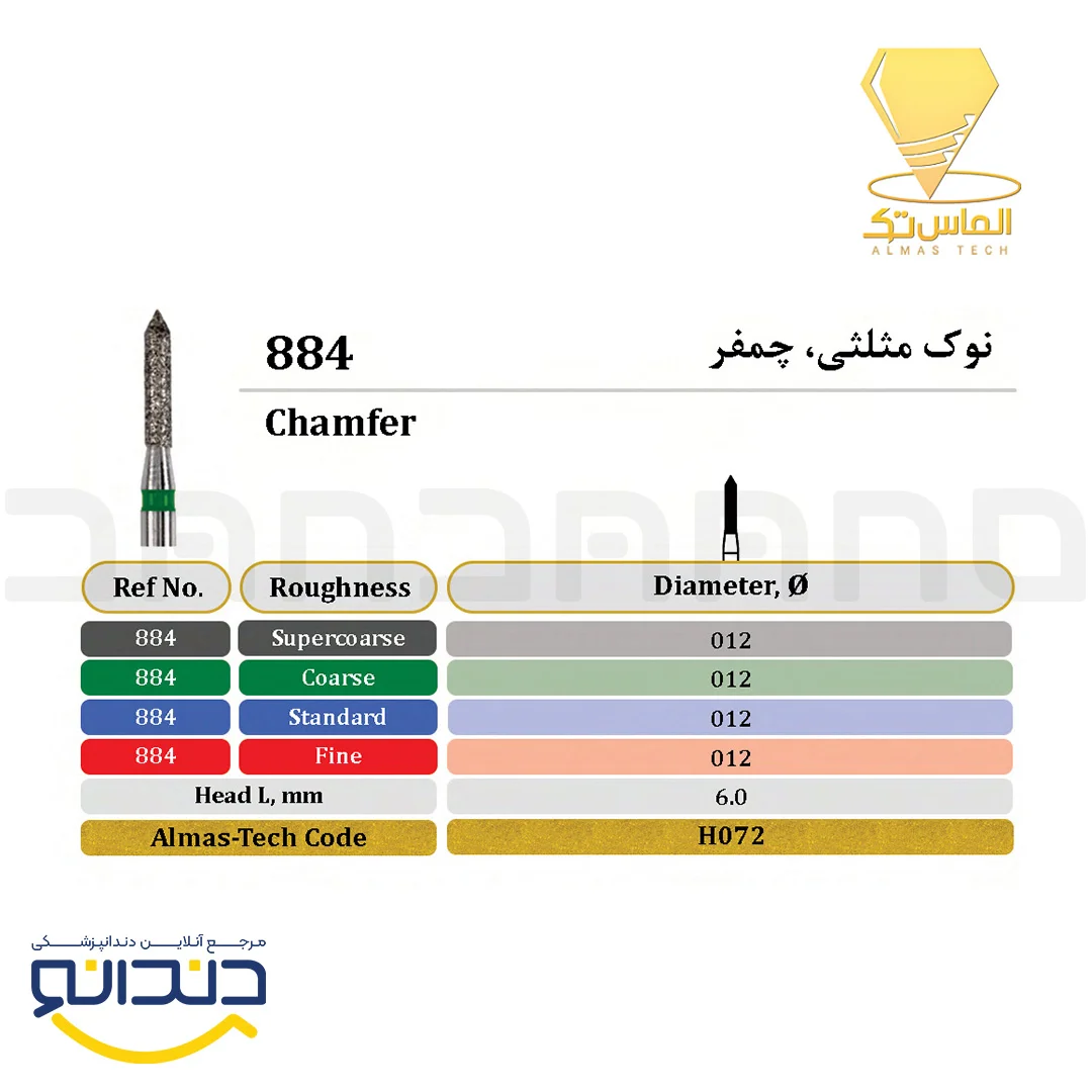 فرز الماسی توربین چمفر نوک مثلثی (بسته 5 عددی )- الماس تک